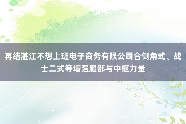 再结湛江不想上班电子商务有限公司合侧角式、战士二式等增强腿部与中枢力量